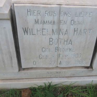 BOTHA Dirk Jakobus Gerhardus Stephanus 1890-1940 &amp; Wilhelmina Hart BROWNE 1900-1966