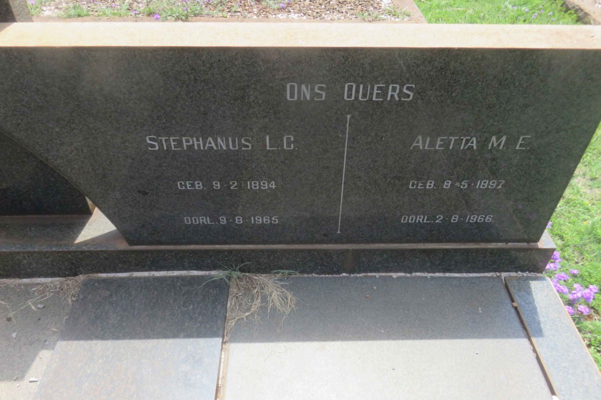 BOTMA Stephanus L.C. 1894-1965 &amp; Aletta M.E. 1897-1966