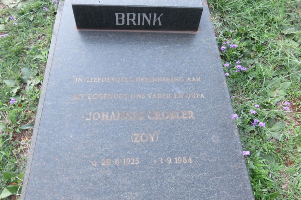 BRINK Johannes Grobler 1925-1984