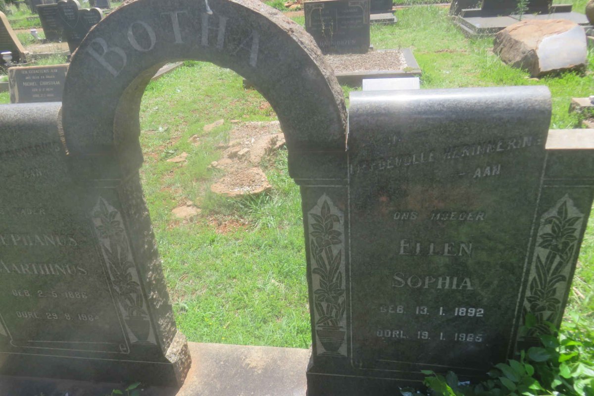 BOTHA Stephanus Marthinus 1886-1964 &amp; Ellen Sophia 1892-1965