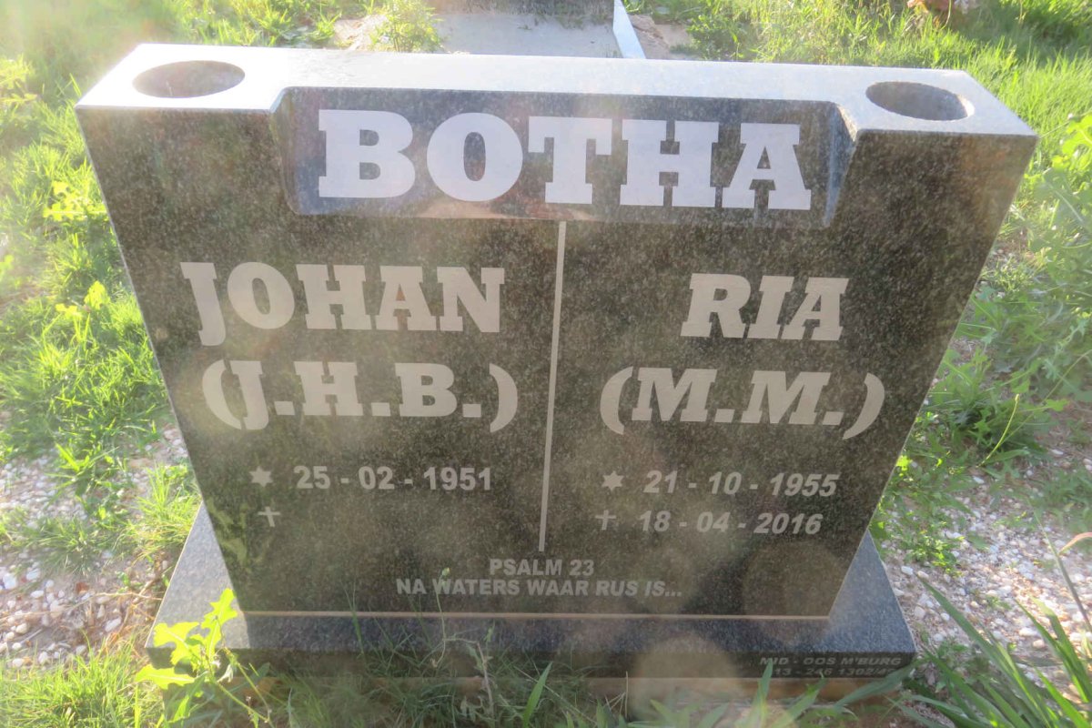 BOTHA J.H.B. 1951- &amp; M.M. 1955-2016