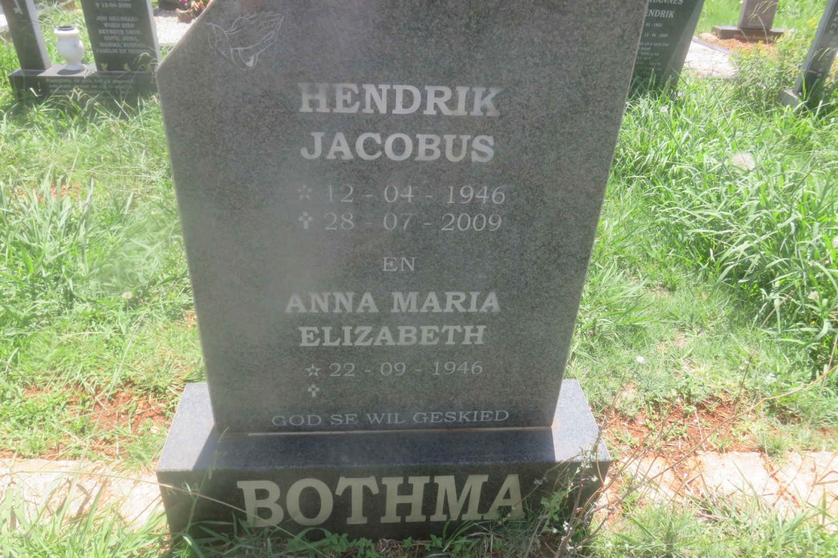 BOTHMA Hendrik Jacobus 1946-2009