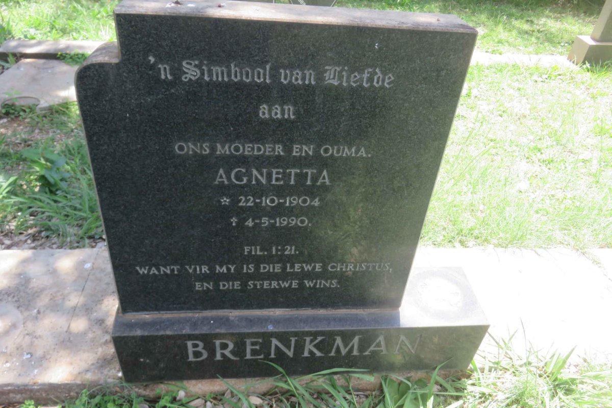 BRENKMAN Agnetta 1904-1990
