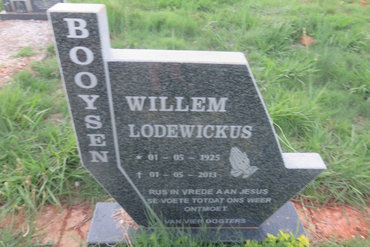 BOOYSEN Willem Lodewickus 1925-2013