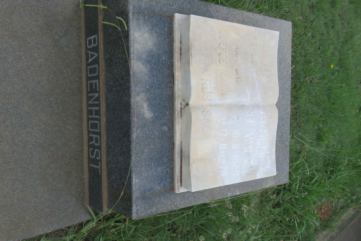 BADENHORST Annchen nee VAN ZYL 1920-1979