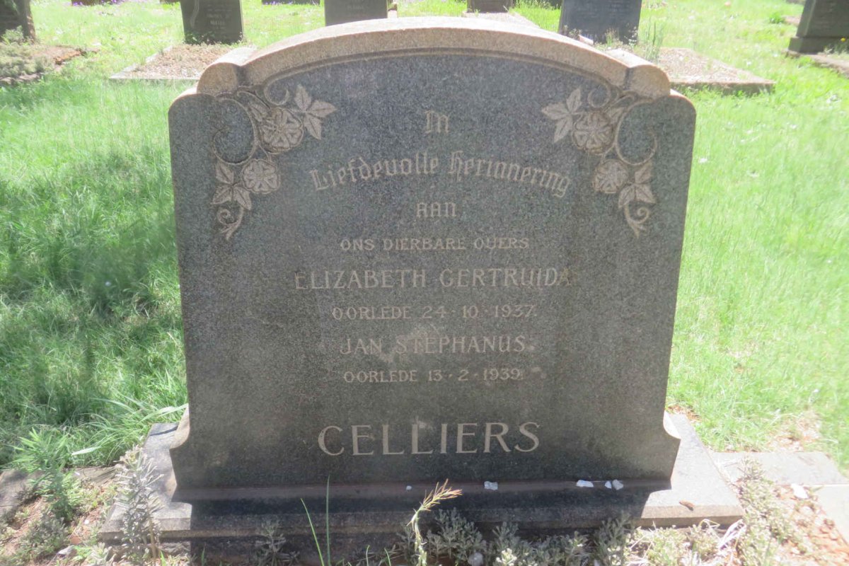 CELLIERS Jan Stephanus -1939 &amp; Elizabeth Gertruida -1937