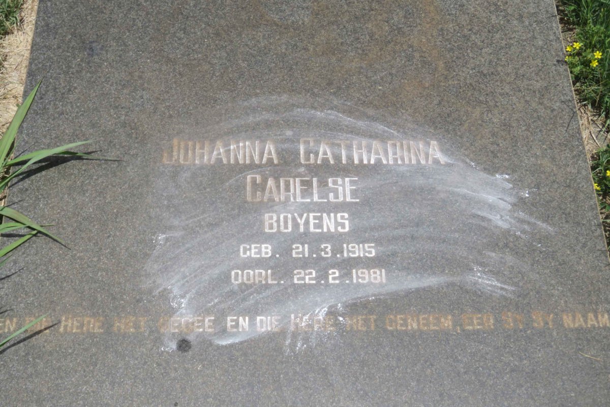 CARELSE Johanna Catharina nee BOYENS 1915-1981