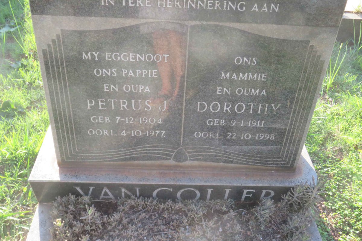 COLLER Petrus J., van 1904-1977 &amp; Dorothy 1911-1998