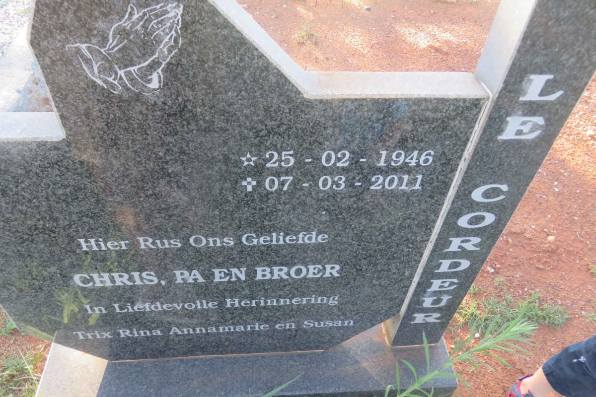 CORDEUR Chris, le 1946-2011
