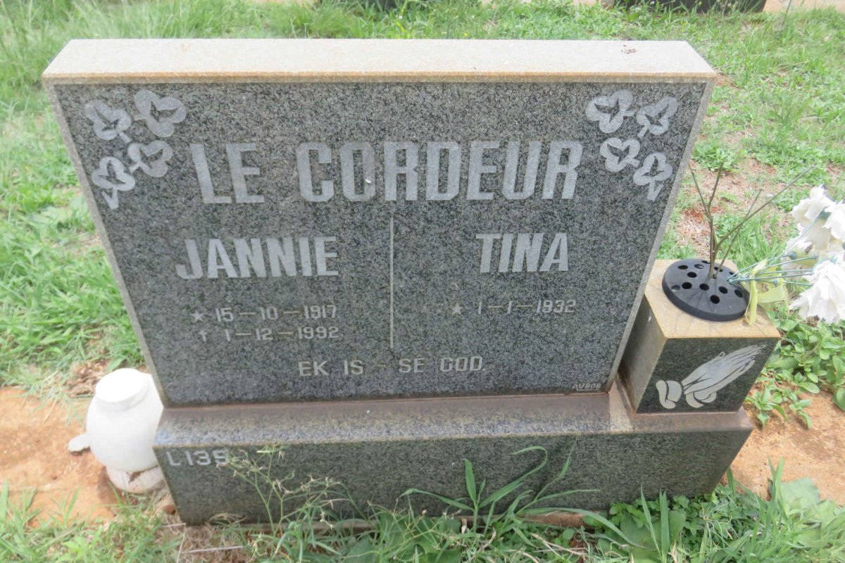 CORDEUR Jannie, le 1917-1992 &amp; Tina 1932-