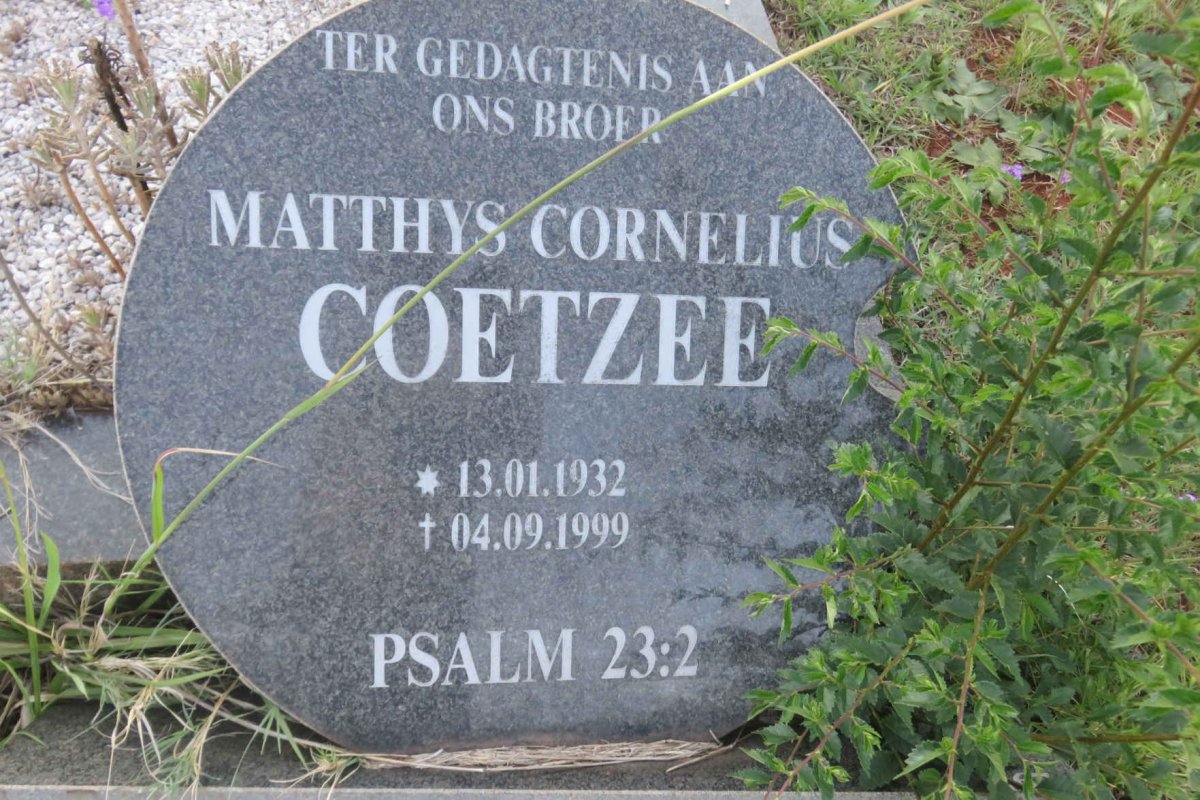 COETZEE Matthys Cornelius 1932-1999