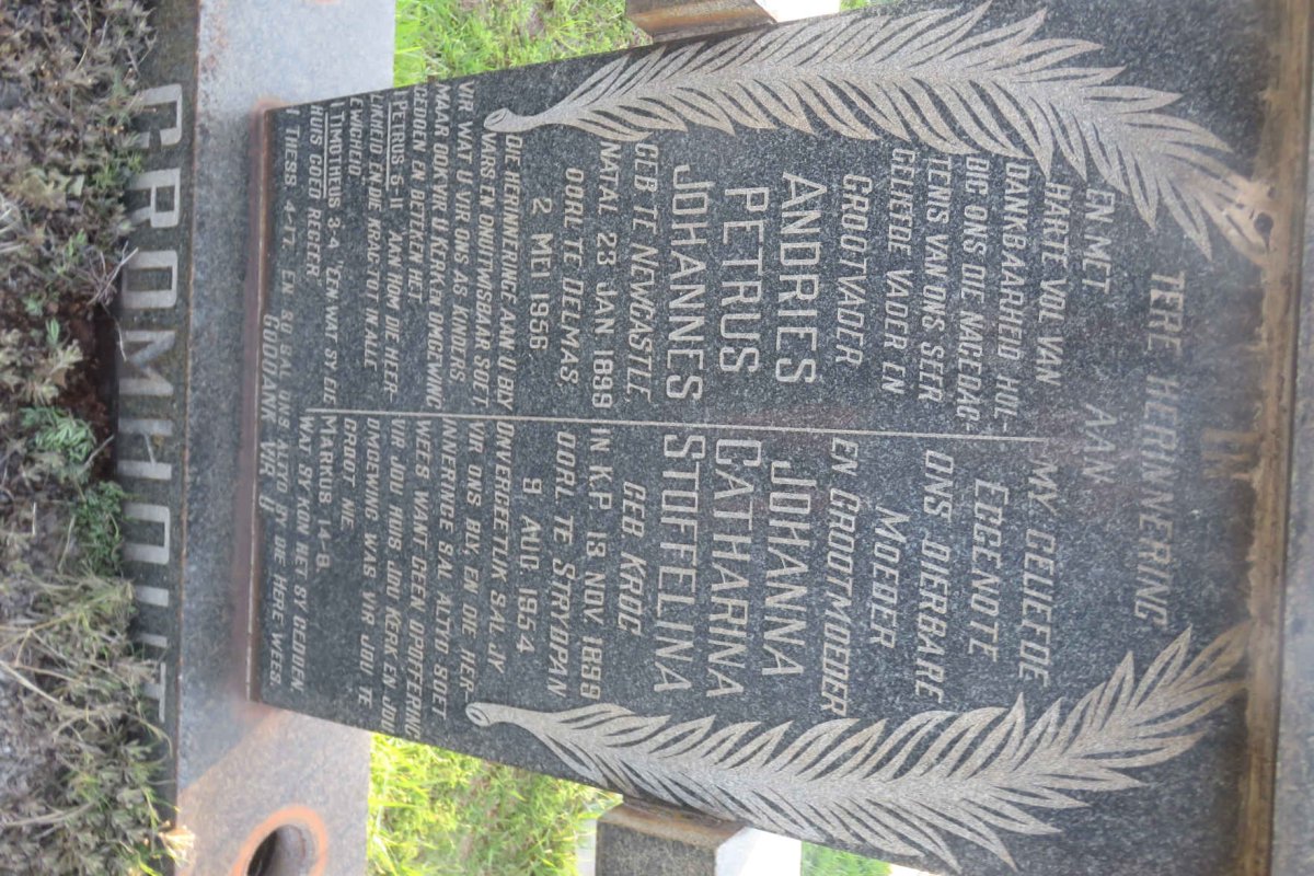 CROMHOUT Andries Petrus Johannes 1899-1956 &amp; Johanna Catharina Stoffelina KROG 1899-1954