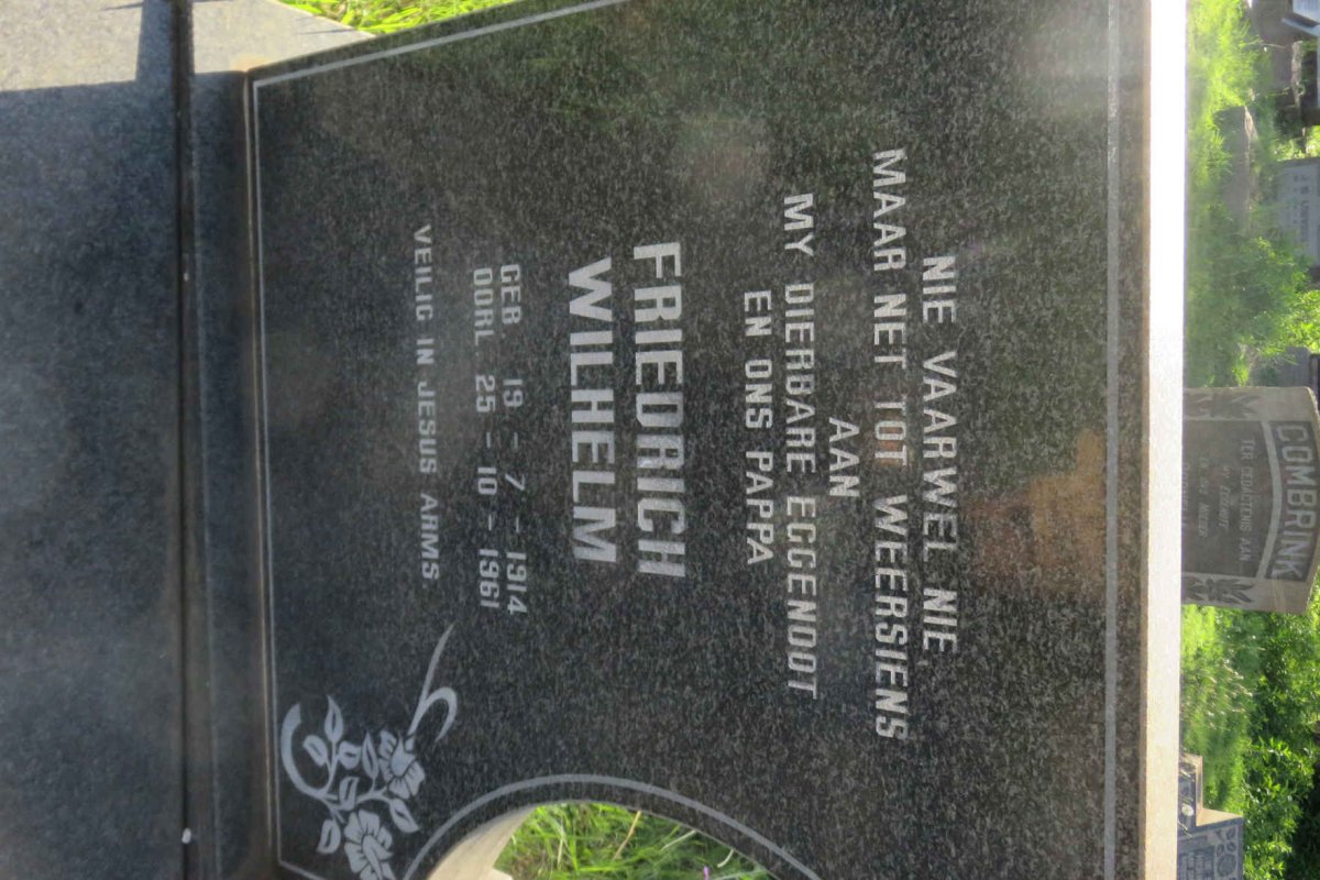 CRONJE Friedrich Wilhelm 1914-1961 &amp; Aletta Susara Magdalena Dorothea POTGIETER 1919-1996