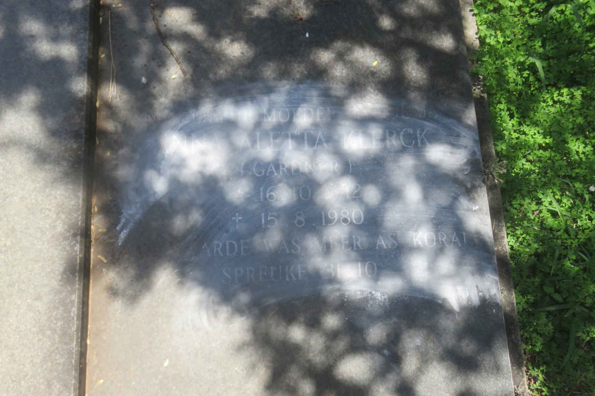 CELLIERS Jan van Niekerk 1905-1970 &amp; Anna Aletta Klerck GARDNER 1912-1980