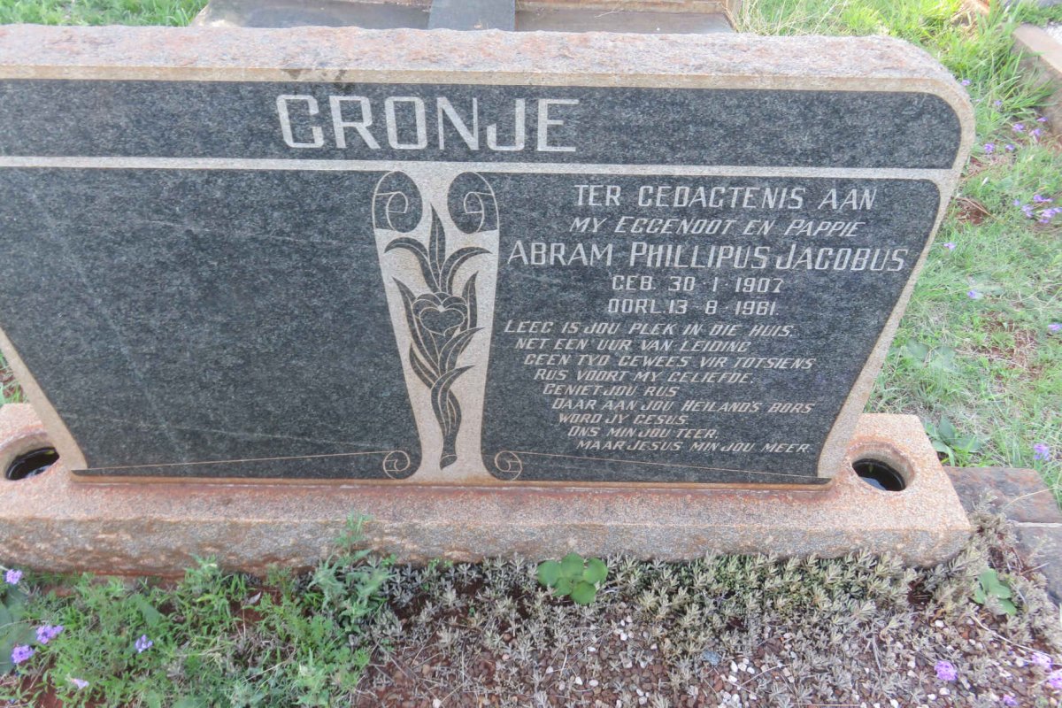 CRONJE Abram Phillipus Jacobus 1907-1961