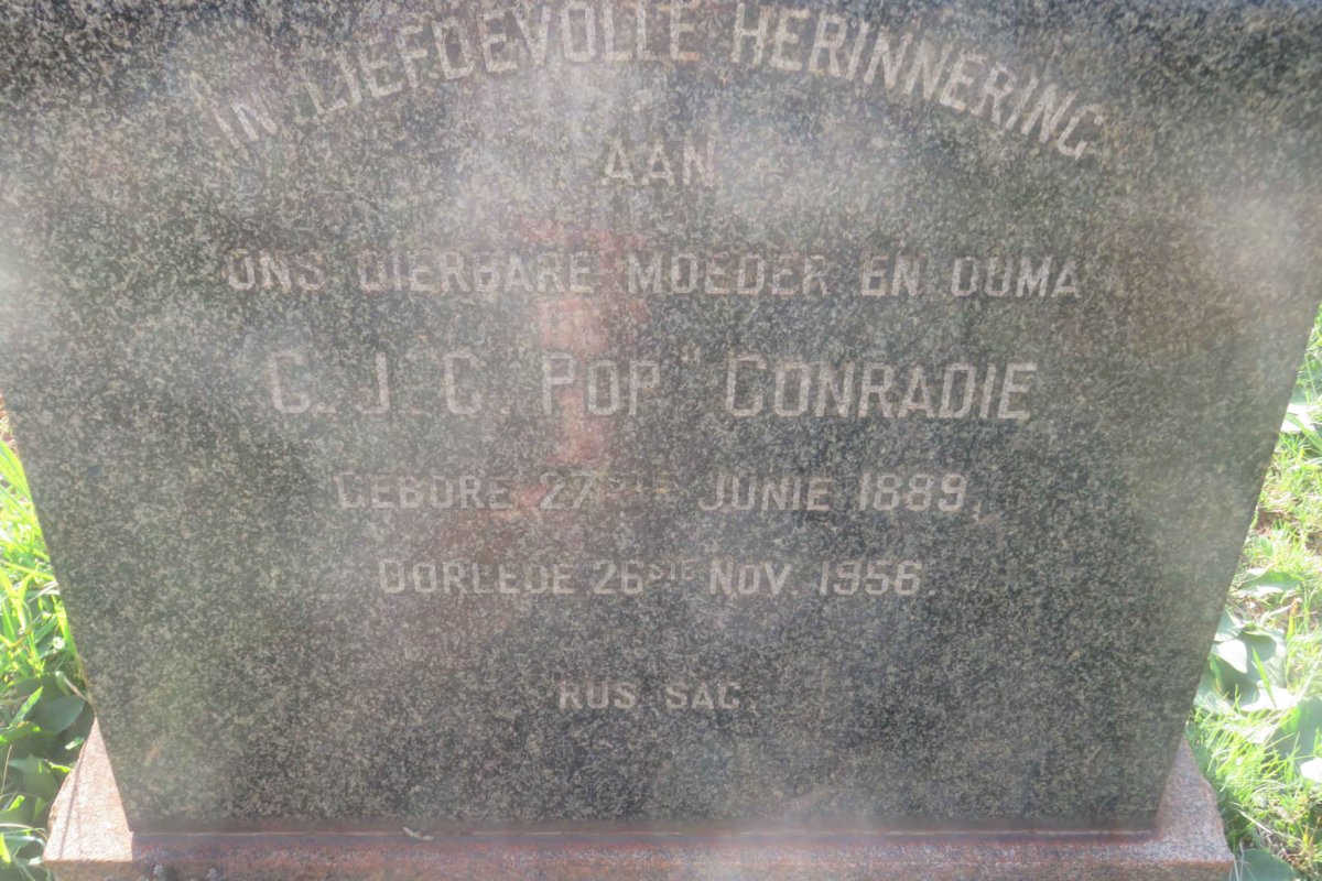 CONRADIE C.J.C. 1889-1956