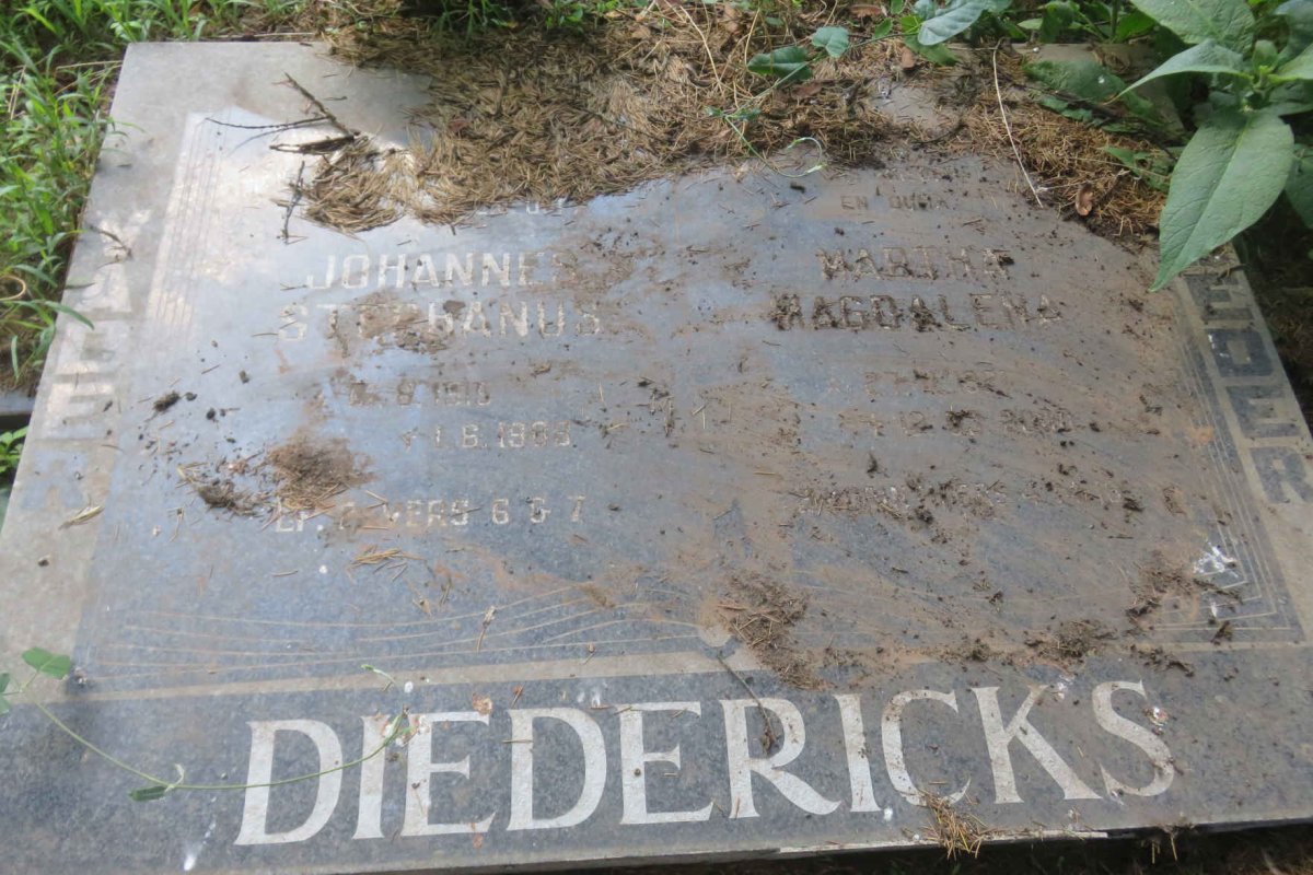 DIEDERICKS Johannes Stephanus 1915-1989 &amp; Martha Magdalena 1921-2000