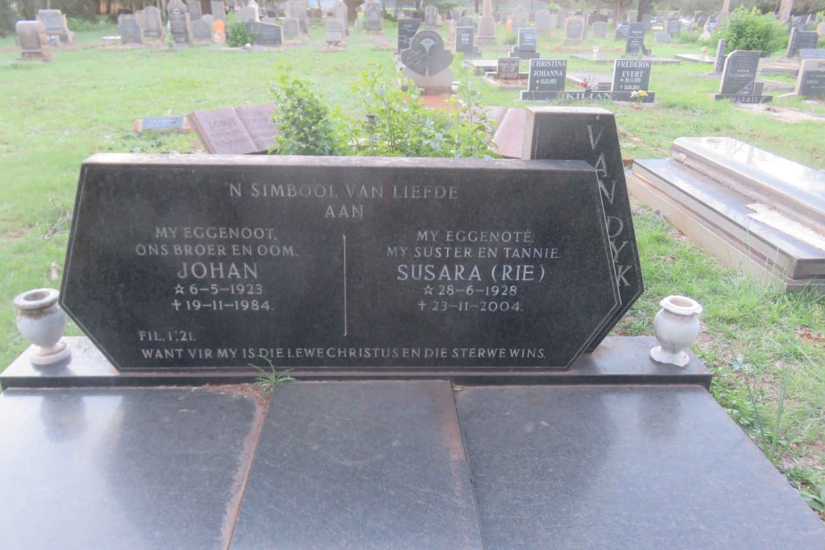 DYK Johan, van 1923-1984 &amp; Susara 1928-2004