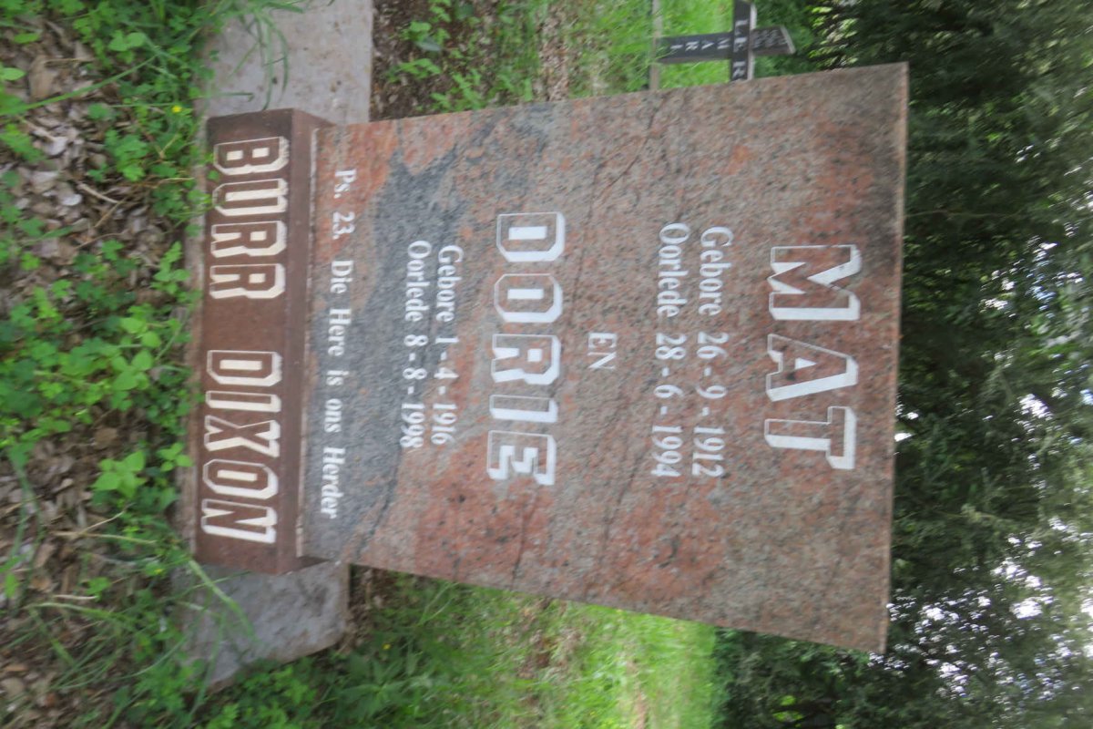 DIXON Mat, BURR 1912-1994 &amp; Dorie 1916-1998