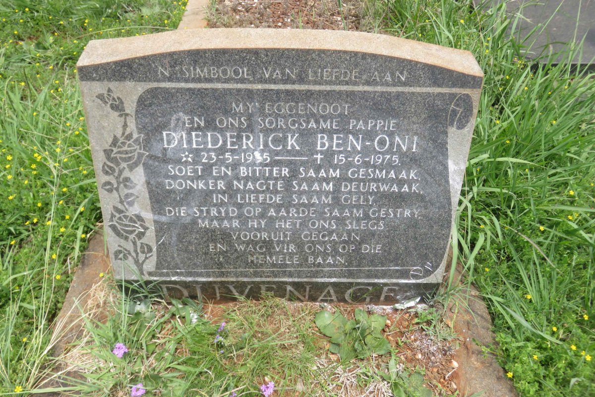 DUVENAGE Diederick Ben-oni 1935-1975