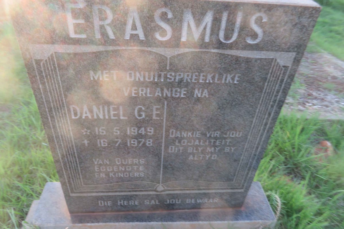 ERASMUS Daniel G.E. 1949-1978