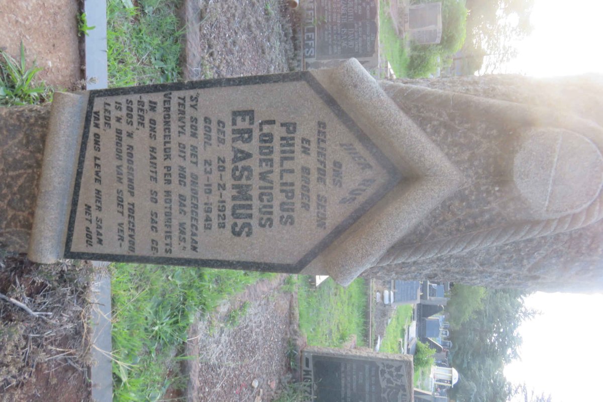 ERASMUS Phillipus Lodewicus 1928-1949