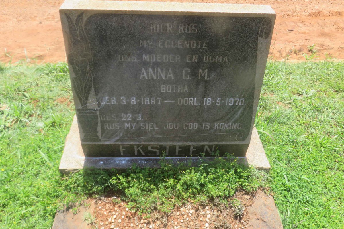 EKSTEEN Anna G.M. nee BOTHA 1897-1970
