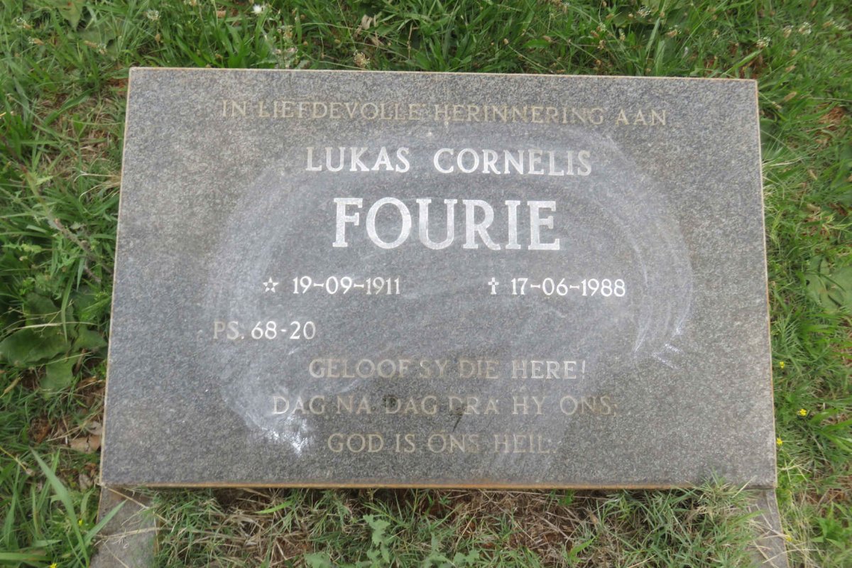FOURIE Lukas Cornelis 1911-1988