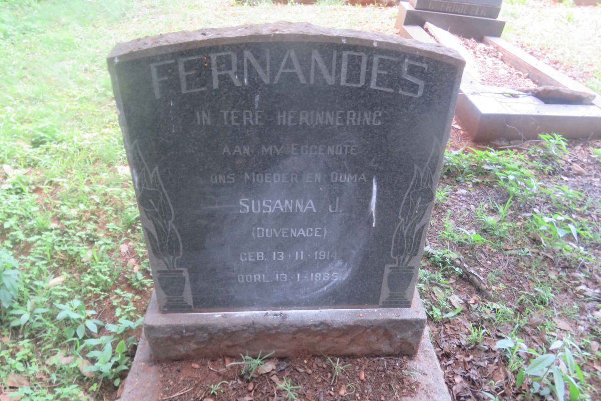 FERNANDES Susanna J. nee DUVENAGE 1914-1965