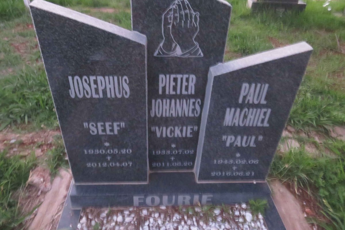 FOURIE Josephus 1930-2012 :: FOURIE Pieter Johannes 1933-2011 :: FOURIE Paul Machiel 1943-2016