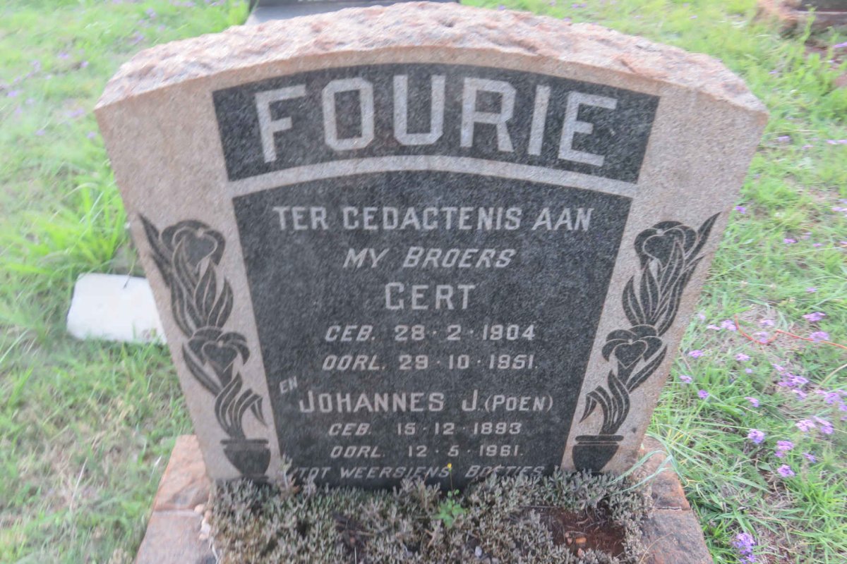FOURIE Johannes J. 1893-1961 :: FOURIE Gert 1904-1951