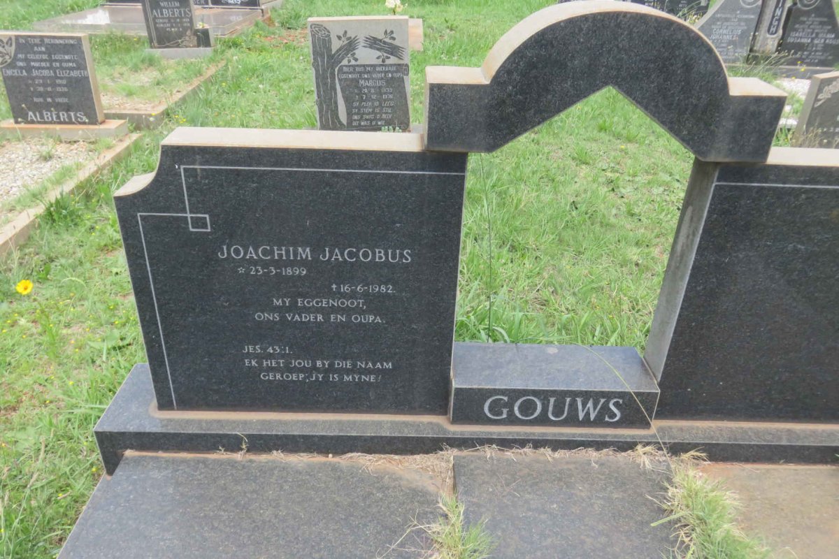 GOUWS Joachim Jacobus 1899-1982