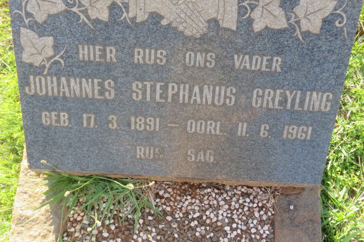 GREYLING Johannes Stephanus 1891-1961