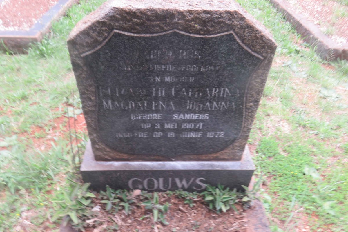 GOUWS Elizabeth Catharina Magdalena Johanna nee SANDERS 1907-1972