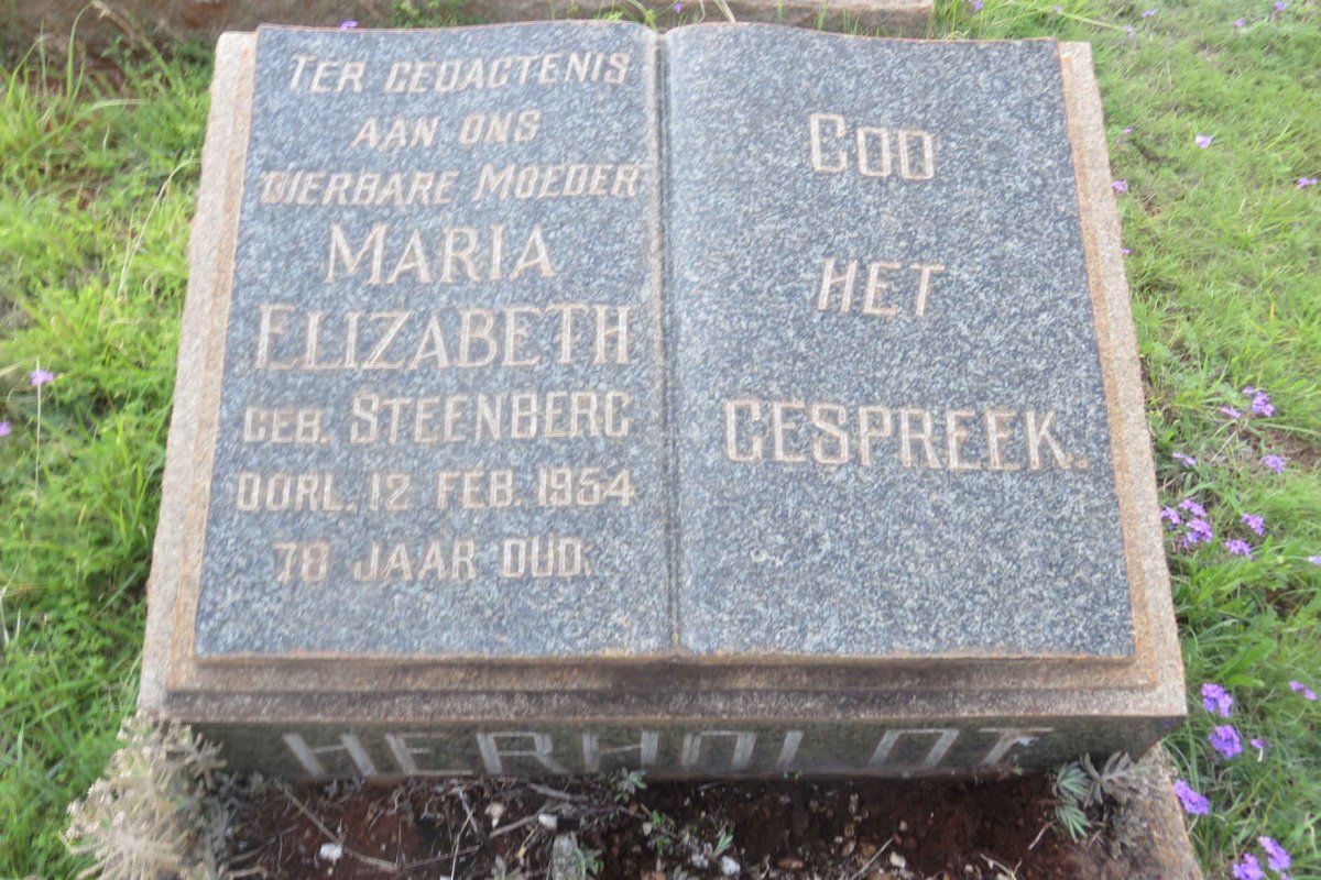 HERHOLDT Maria Elizabeth nee STEENBERG -1954