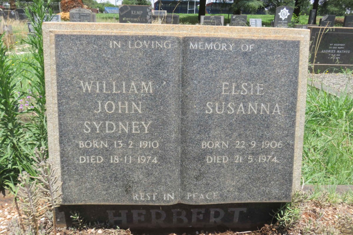 HERBERT William John Sydney 1910-1974 &amp; Elsie Susanna 1906-1974