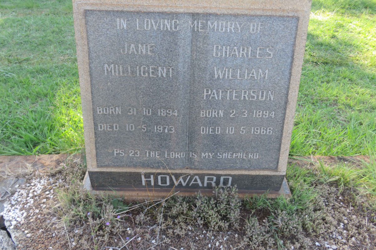 HOWARD Charles William Patterson 1894-1966 &amp; Jane Millicent 1894-1973