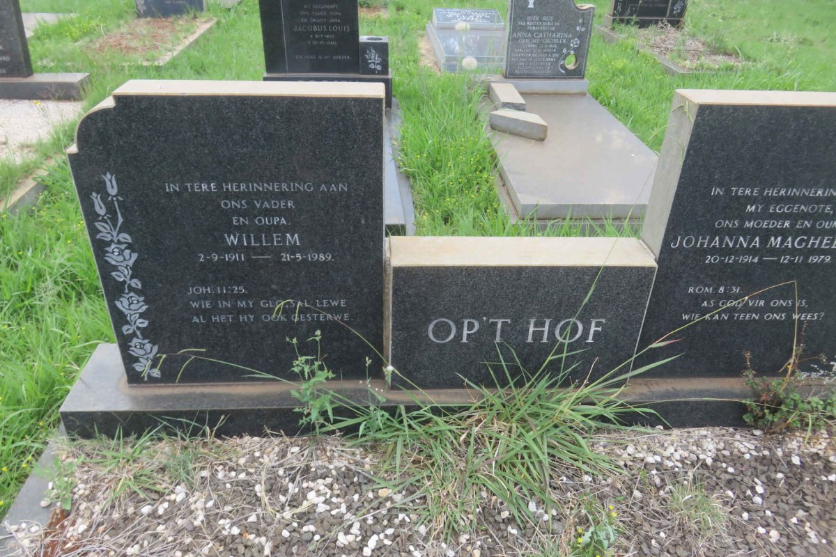 HOF Willem, OP'T 1911-1989 &amp; Johanna Maghelena 1914-1979