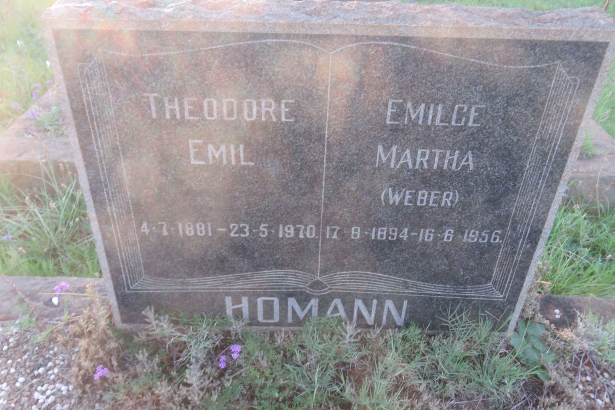 HOMANN Theodore Emil 1881-1970 &amp; Emilge Martha WEBER 1894-1956