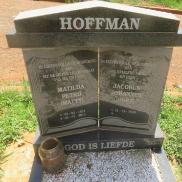 HOFFMAN Jacobus Johannes 1929- &amp; Matilda Petro 1931-2012