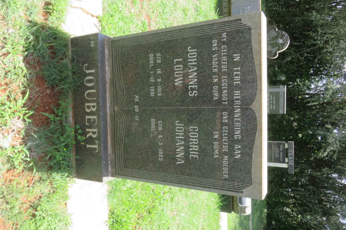 JOUBERT Johannes Louw 1919-1991 &amp; Corrie Johanna 1925-