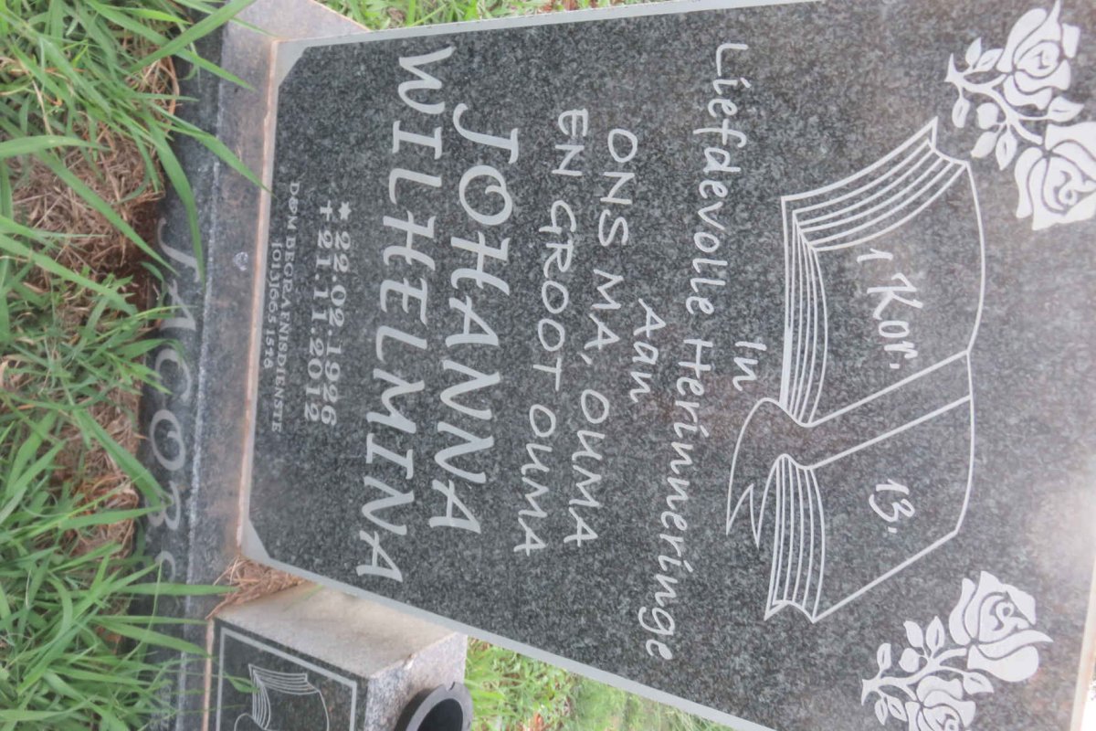 JACOBS Johanna Wilhelmina 1926-2012