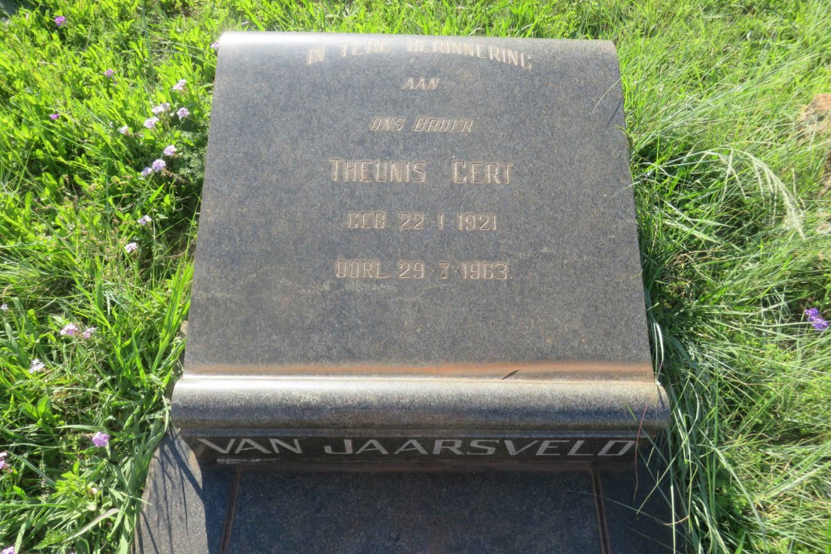 JAARSVELD Theunis Gert, van 1921-1963