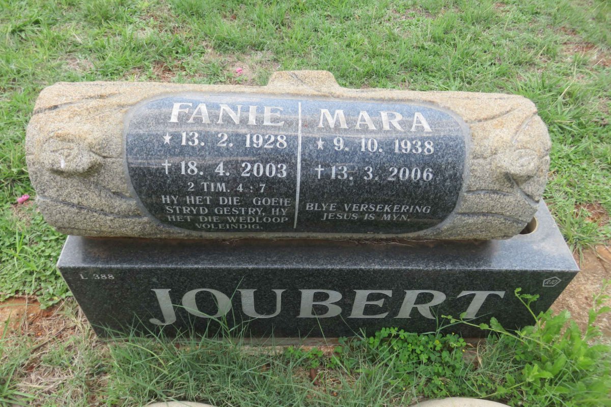 JOUBERT Fanie 1928-2003 &amp; Mara 1938-2006