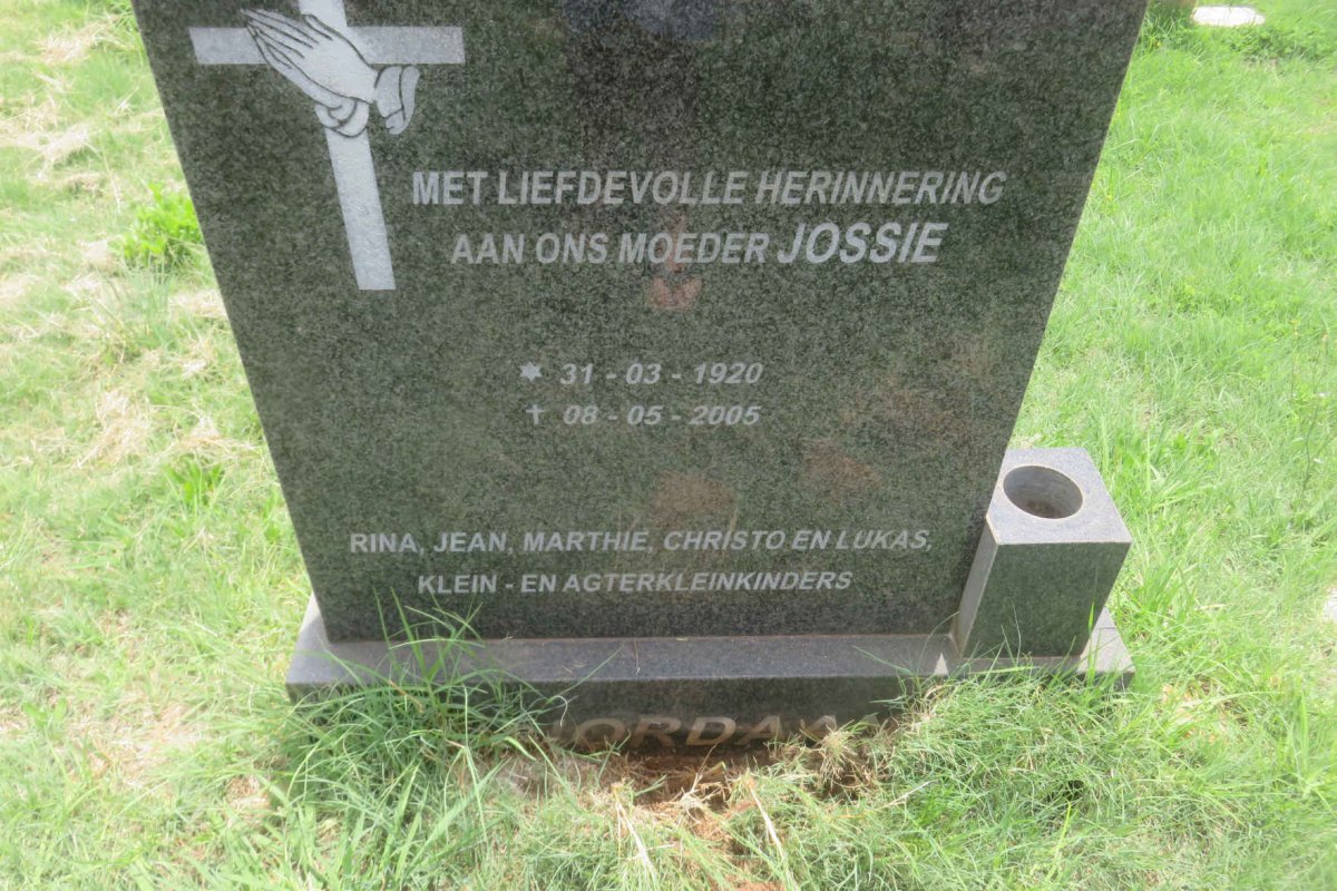 JORDAAN Jossie 1920-2005