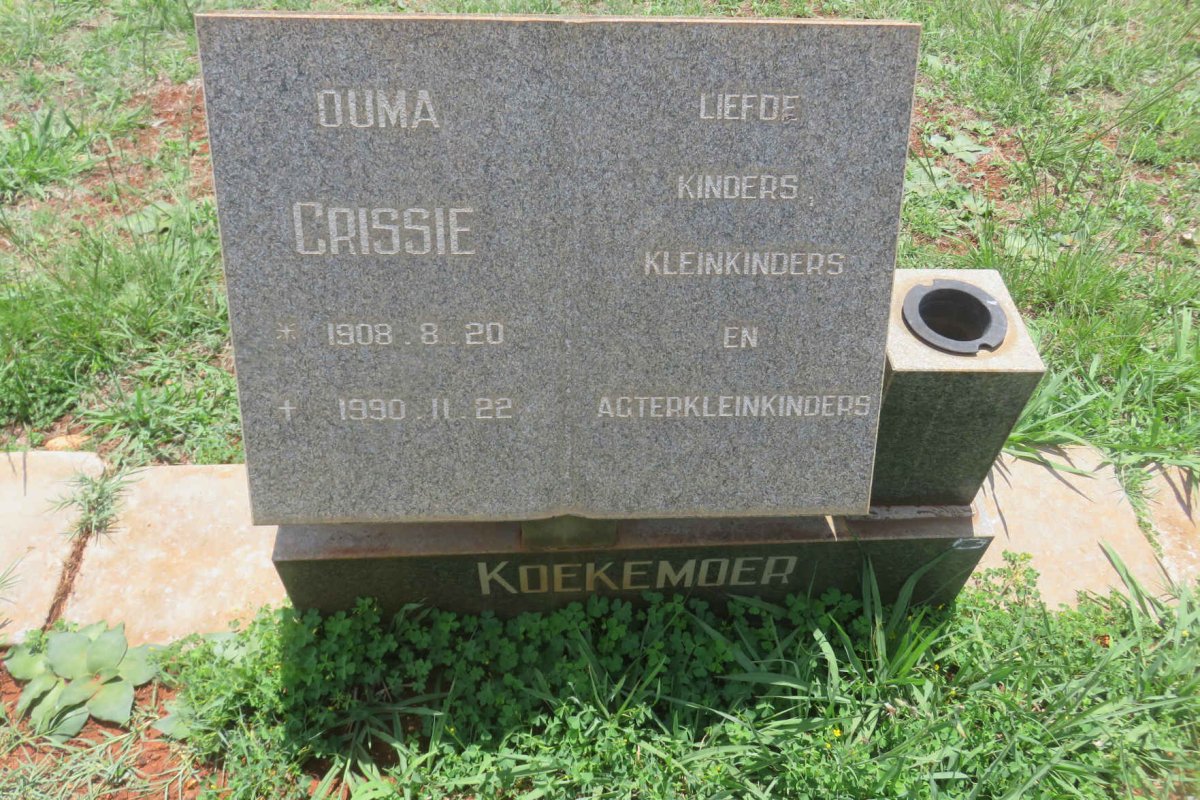 KOEKEMOER Chrissie 1908-1990