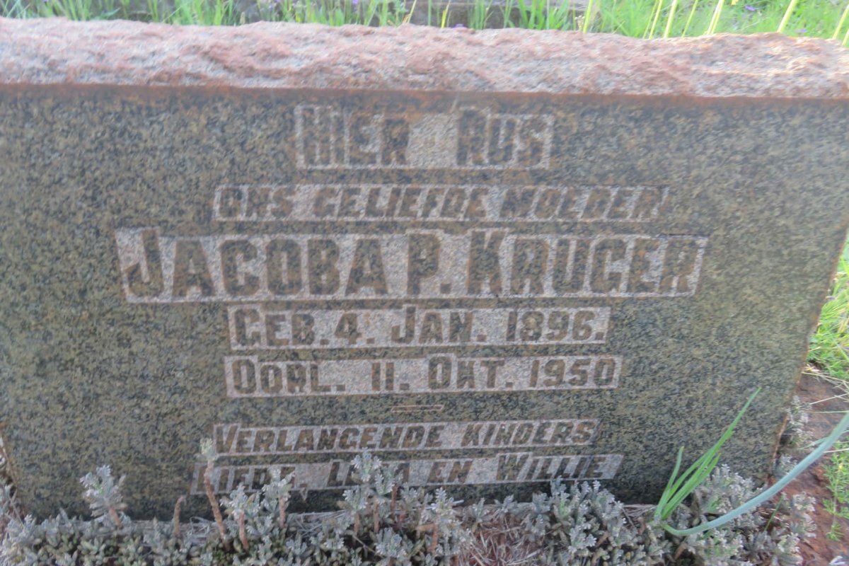 KRUGER Jacoba P. 1896-1950