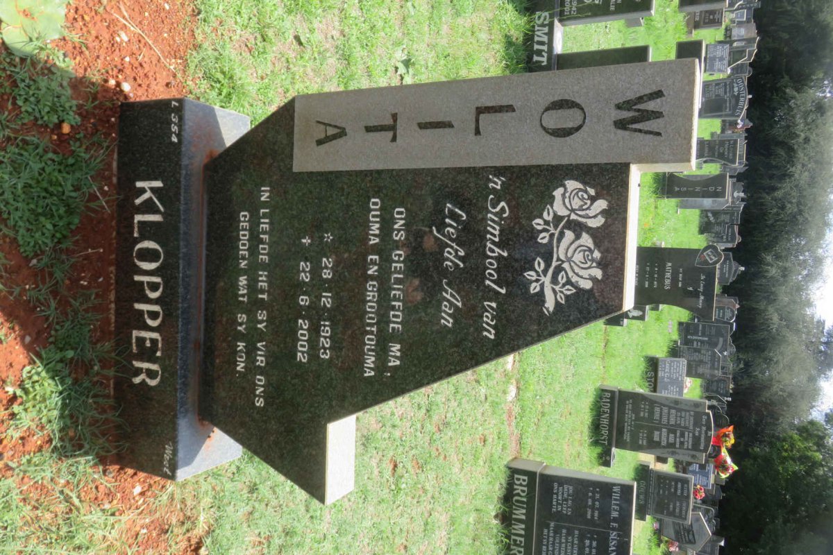 KLOPPER Wolita 1923-2002