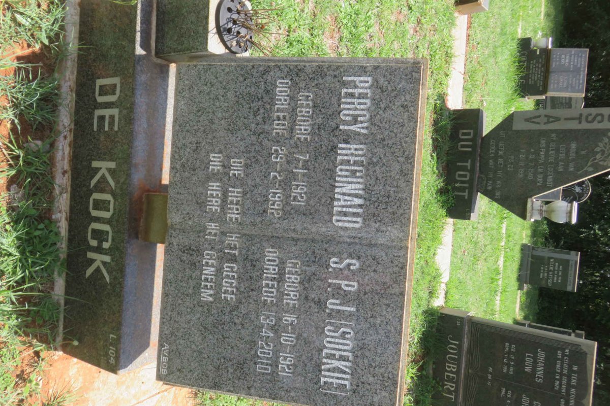 KOCK Percy Reginald, de 1921-1992 &amp; S.P.J. 1921-2010