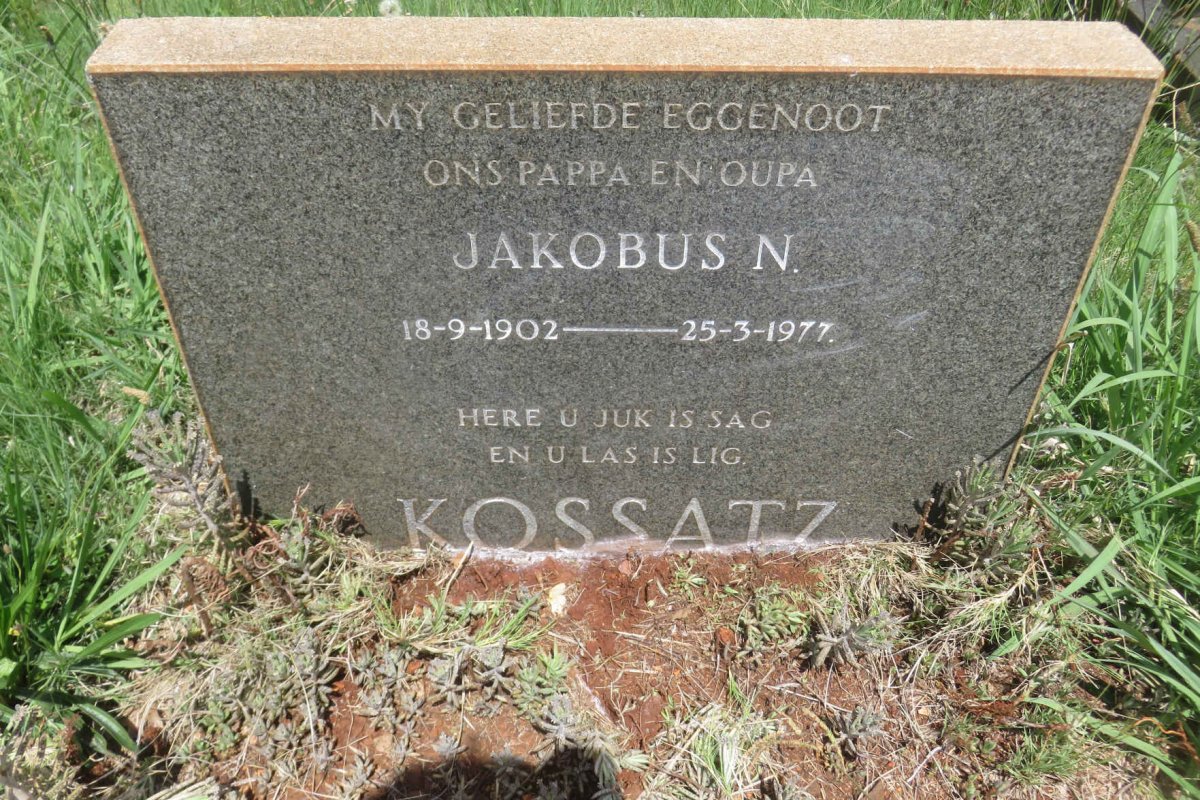 KOSSATZ Jakobus N. 1902-1977